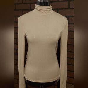 OAK + FORT Open Back Turtleneck Top